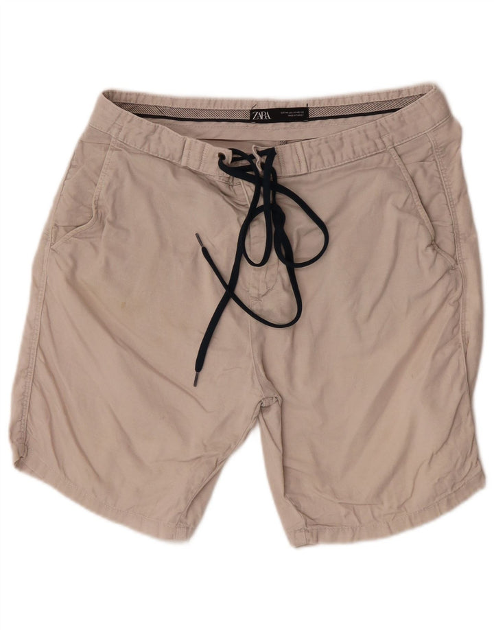 Zara Chino Shorts til kvinder EU 40 Medium W31 Beige