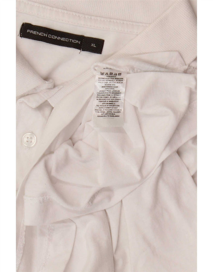 French Connection Herre poloshirt XL Hvid Bomuld