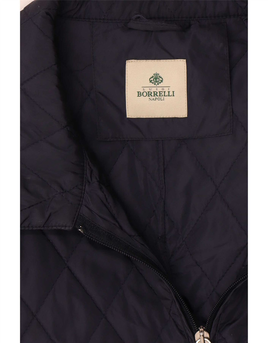 Luigi Borrelli Herre Napoli Quiltet Jakke UK 38 Medium Navy Blue