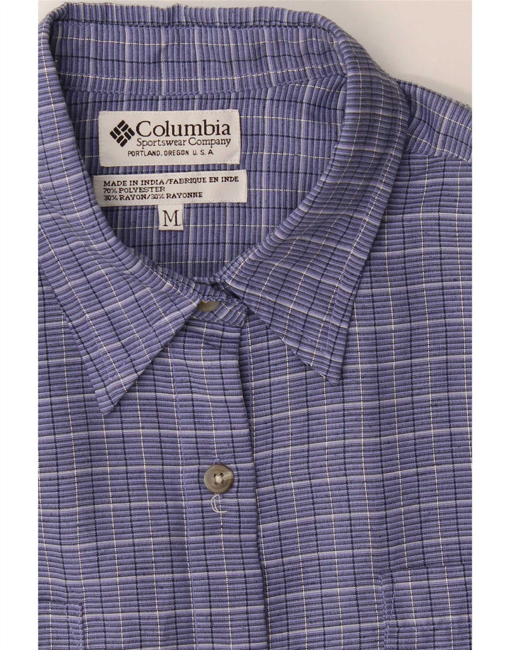 Columbia Womens Shirt UK 14 Medium Blue Checked Polyester