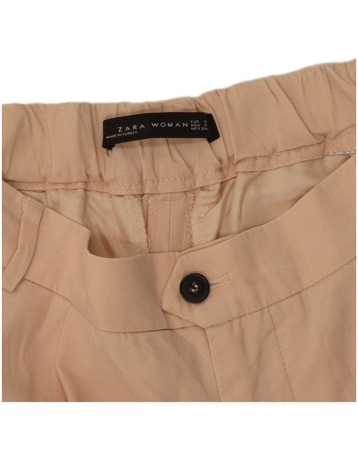 Zara Dame Pegged Capri Bukser Small W26 L22 Beige