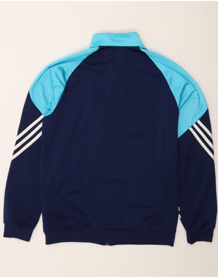 ADIDAS Mens Tracksuit Top Jacket Medium Navy Blue Colourblock Polyester Vintage Adidas and Second-Hand Adidas from Messina Hembry 