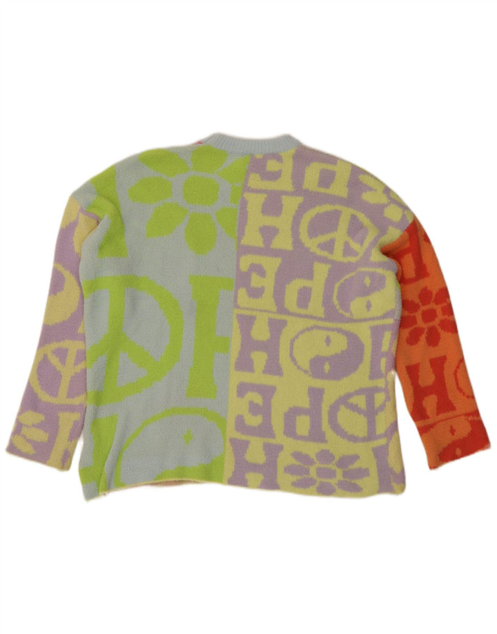 Urban Outfitters Dame Grafisk Crew Neck Jumper Sweater UK 14 Medium Multi