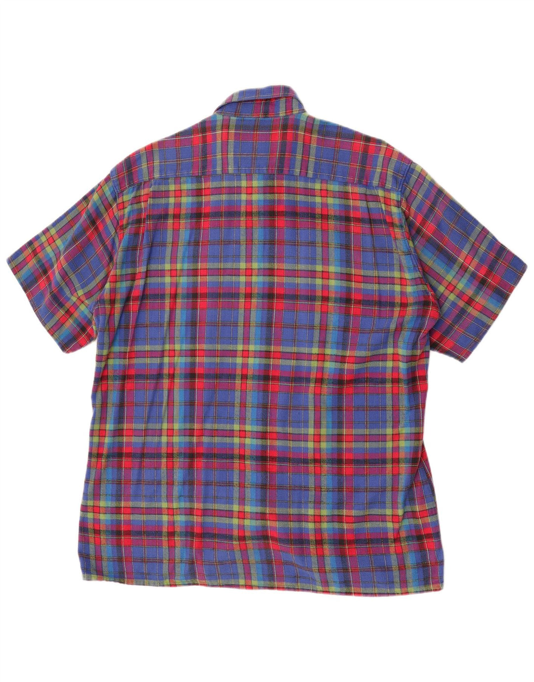 Carlo Comberti Herre kortærmet flannelskjorte str. 41/42 Large Blue Check