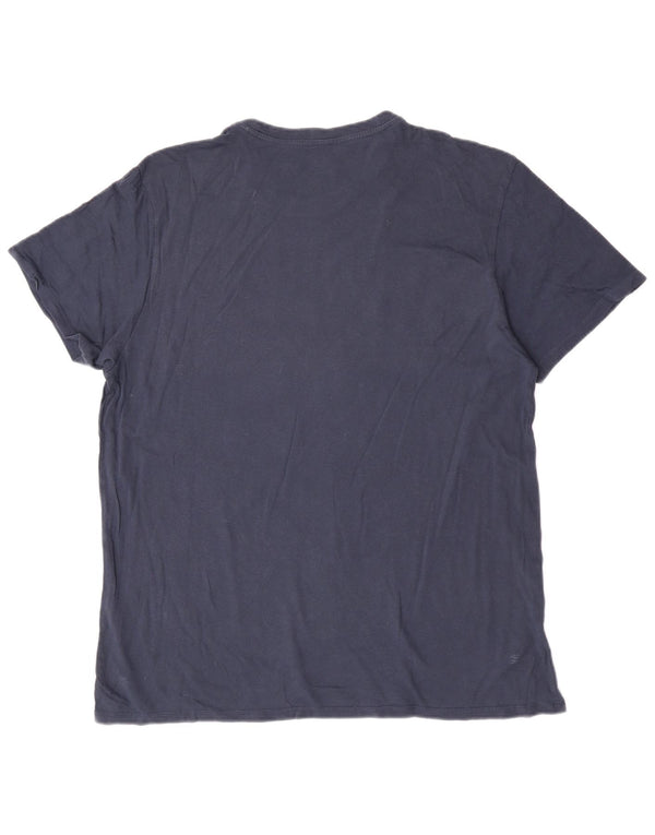 Levi's Herre 501 Grafisk T-Shirt Top 2XL Navy Blue Colourblock