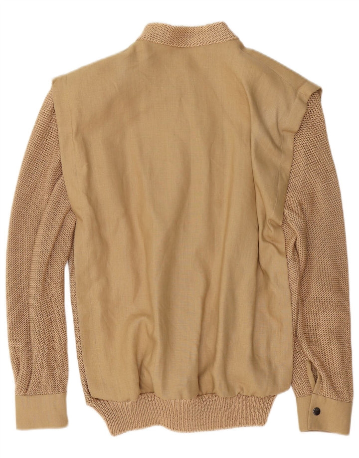 Vintage Dame Bomber Jacket UK 16 Large Beige