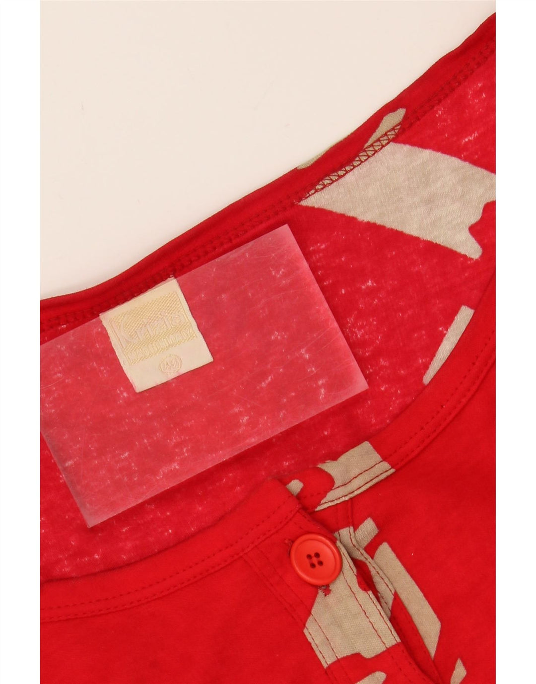 KRIZIA Womens Graphic Basic Dress IT 48 XL Red Geometric Vintage Krizia and Second-Hand Krizia from Messina Hembry 