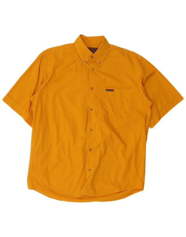 Marlboro Classics Mens Short Sleeve Shirt Medium Yellow Cotton