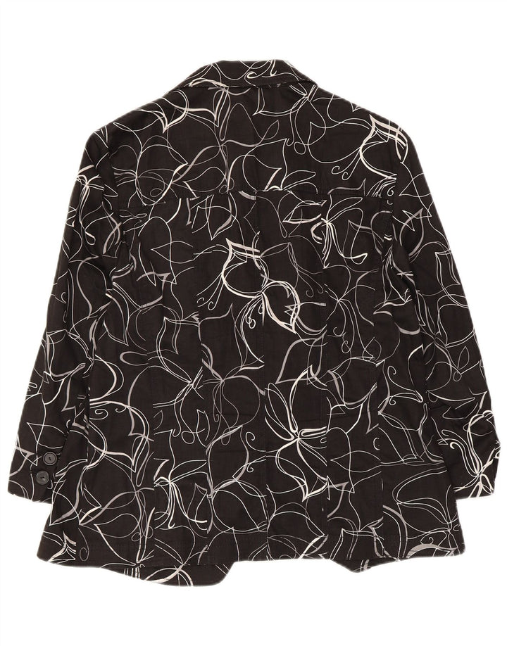 Perte by Krizia Dame 3-knaps blazerjakke UK 12 Medium Black Floral