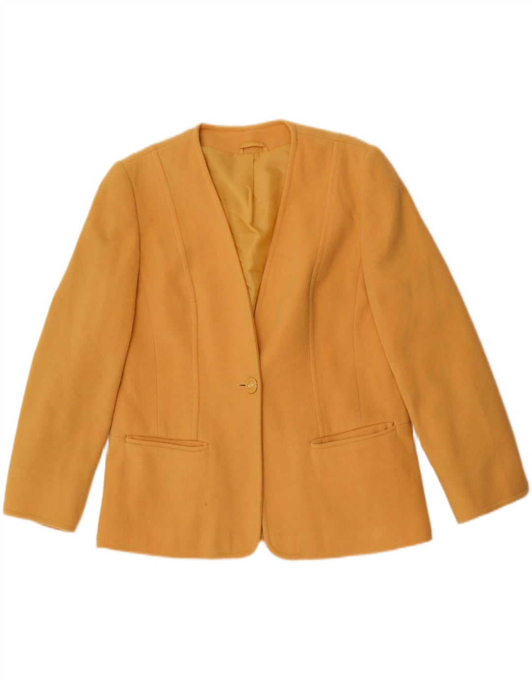 First Avenue Dame 1-knaps blazerjakke UK 14 Medium Yellow Wool