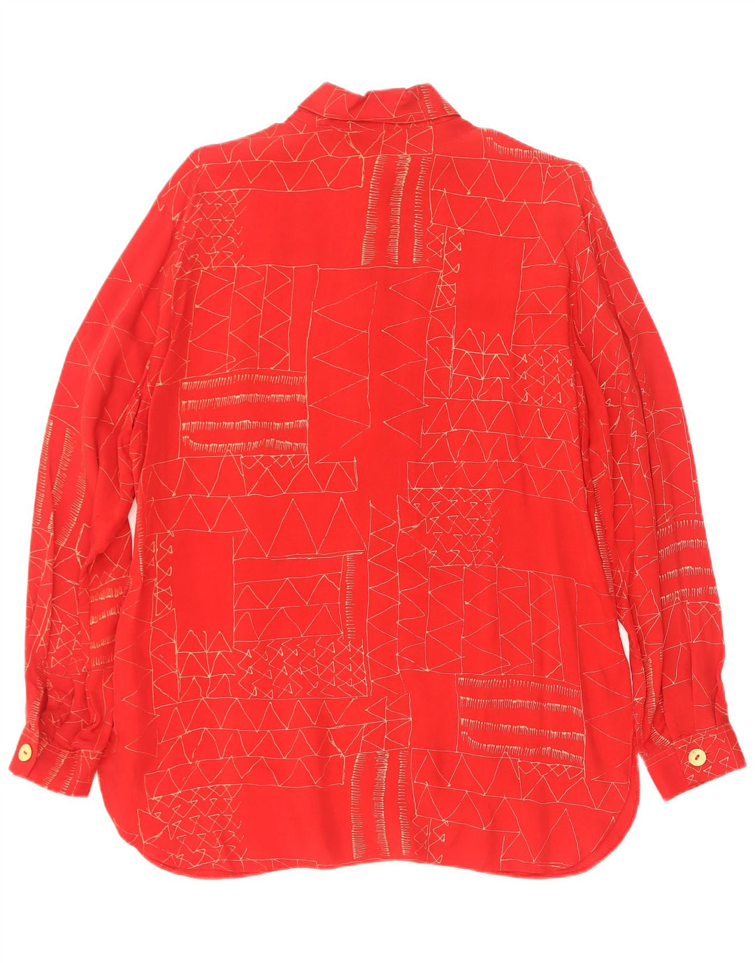 Divina Dame Skjorte Bluse EU 38 Medium Rød Geometrisk Cupro
