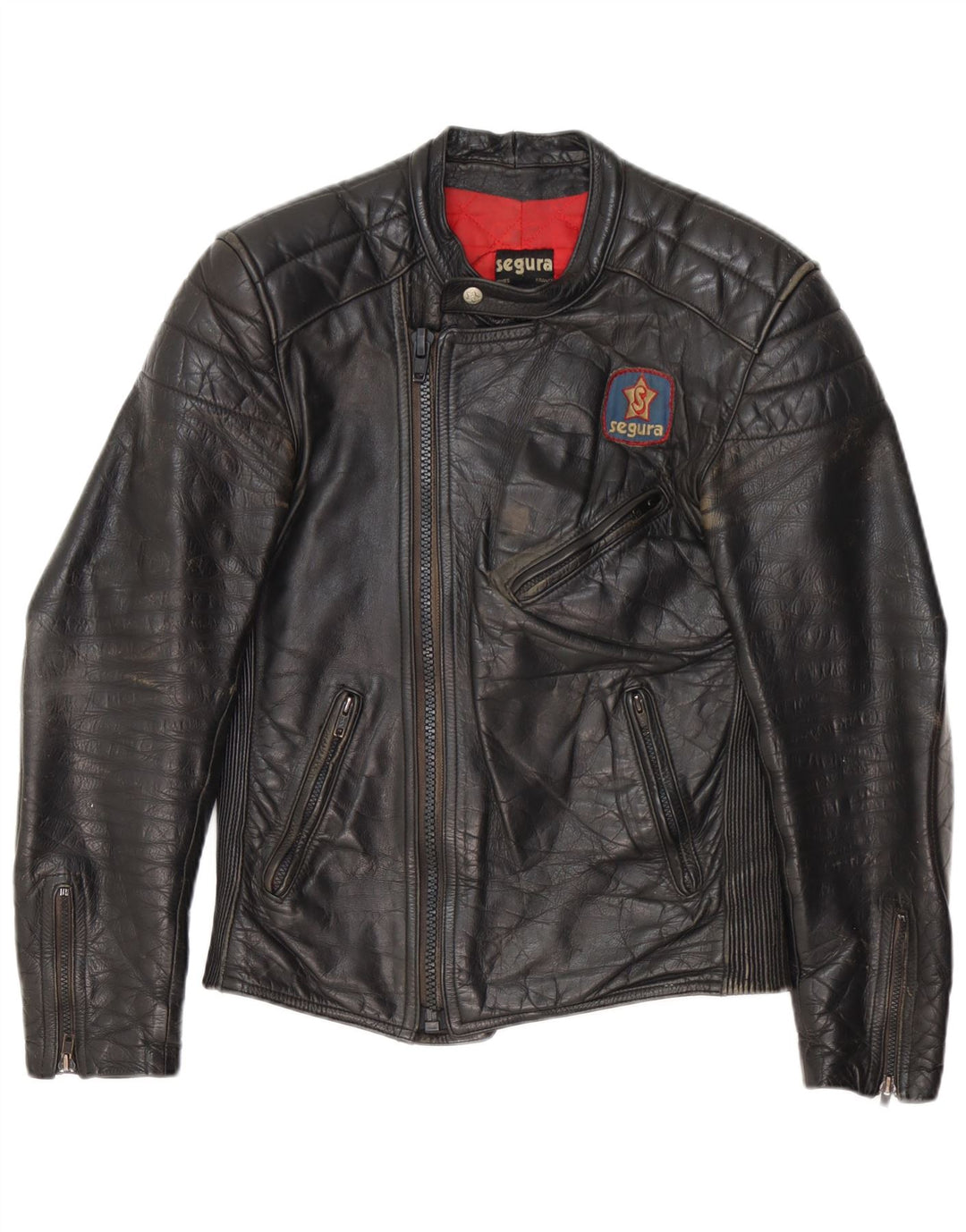 Segura Herre Læder Biker Jacket IT 44 XS Sort Læder