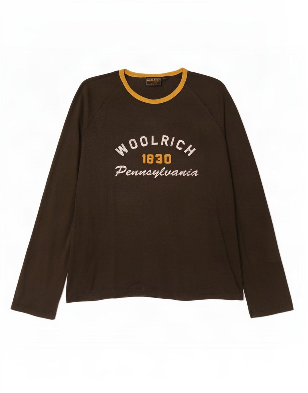 Woolrich Herre grafisk top langærmet 2XL brun bomuld