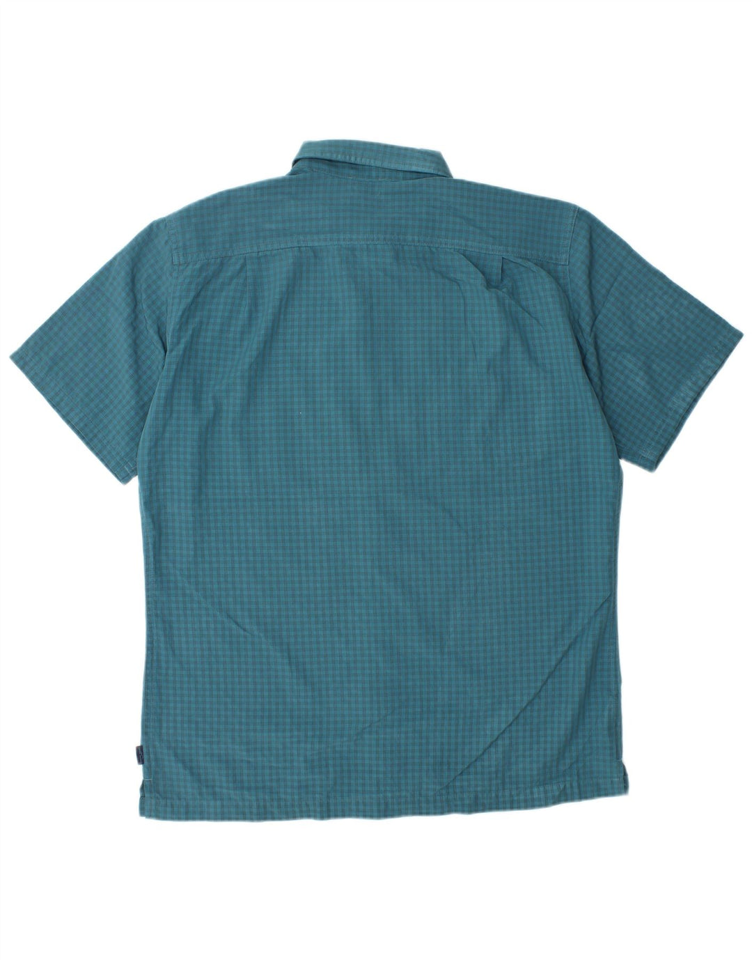 EDDIE BAUER Kortærmet Herreskjorte Medium Blue Gingham Polyester
