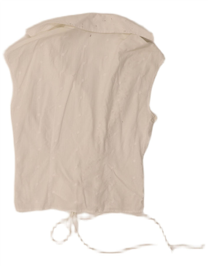 Naracamicie Dame Sleeveless Wrap Shirt Bluse UK 12 Medium White