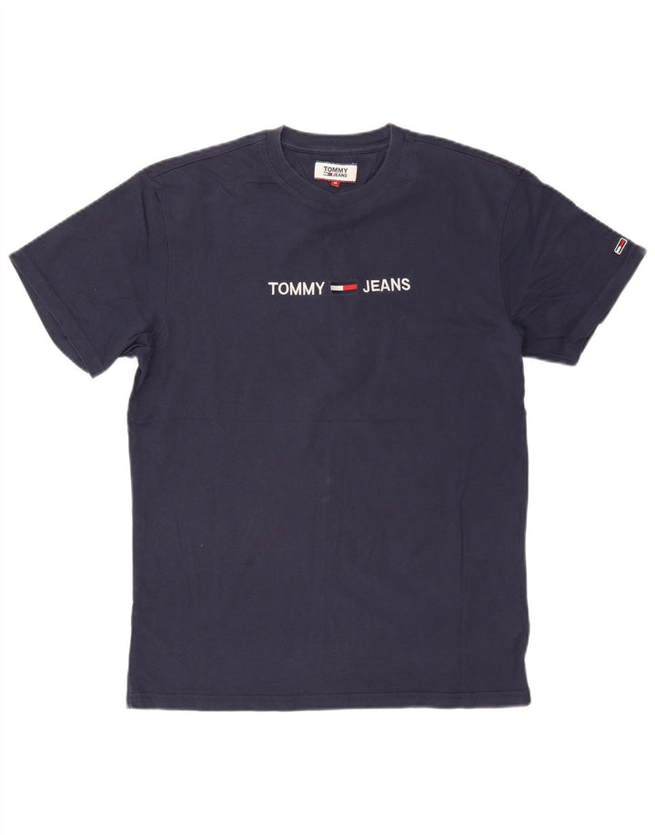 Tommy Hilfiger Herre grafisk T-shirt Top Medium Navyblå Bomuld