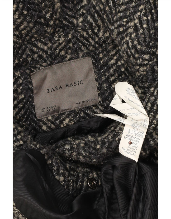 Zara Dameoverfrakke UK 6 XS Grå sildebenspolyester