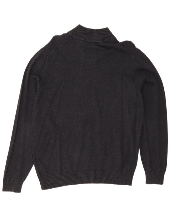 Massimo Dutti Herre V-hals sweater Stor marineblå bomuld