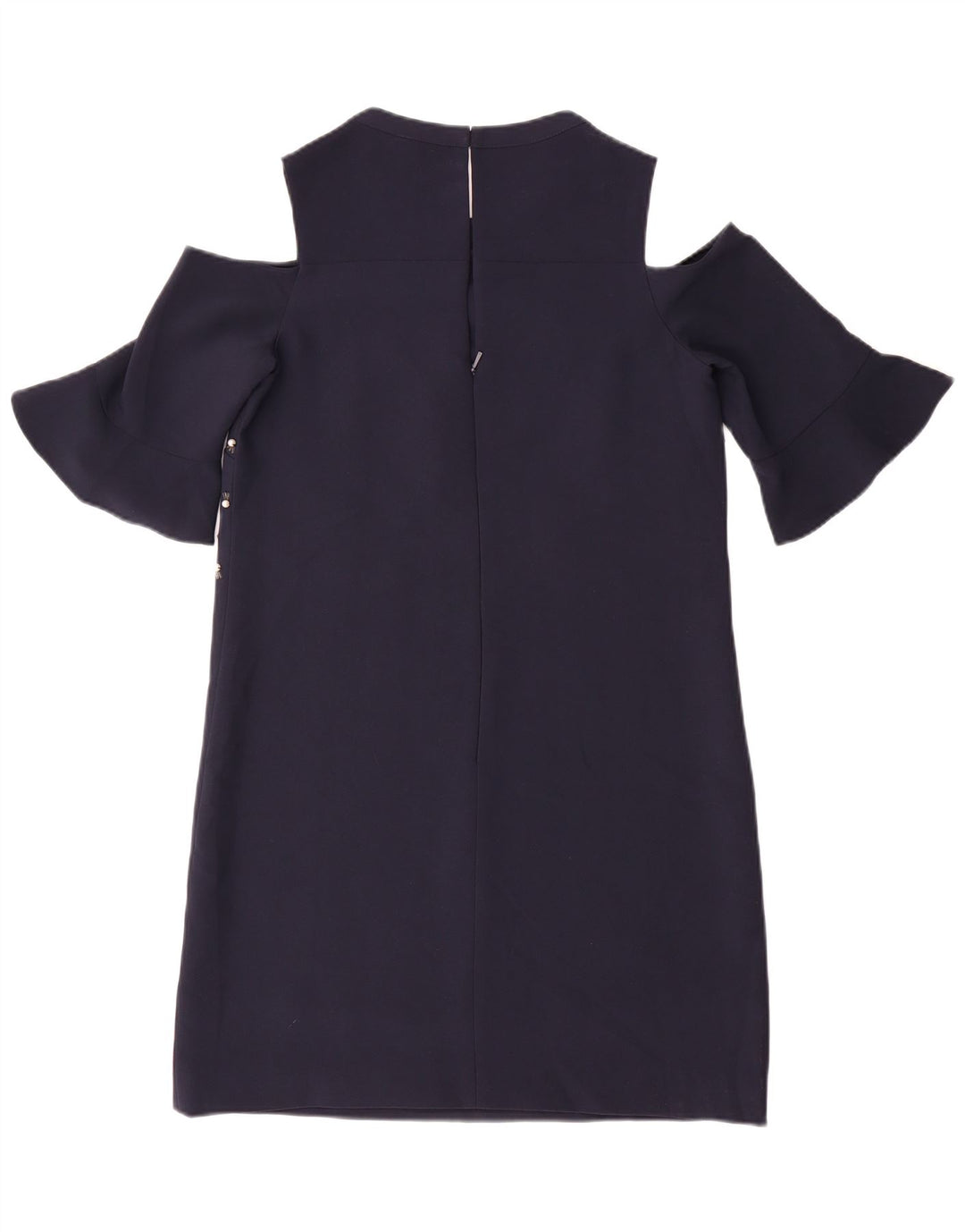 Whistles Kvinder Off Shoulder Kjole UK 10 Small Navy Blue Polyester