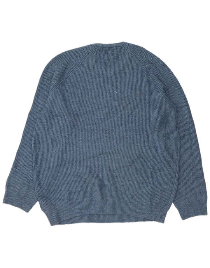 Marks & Spencer Herre sweater med rund hals 2XL blå polyamid