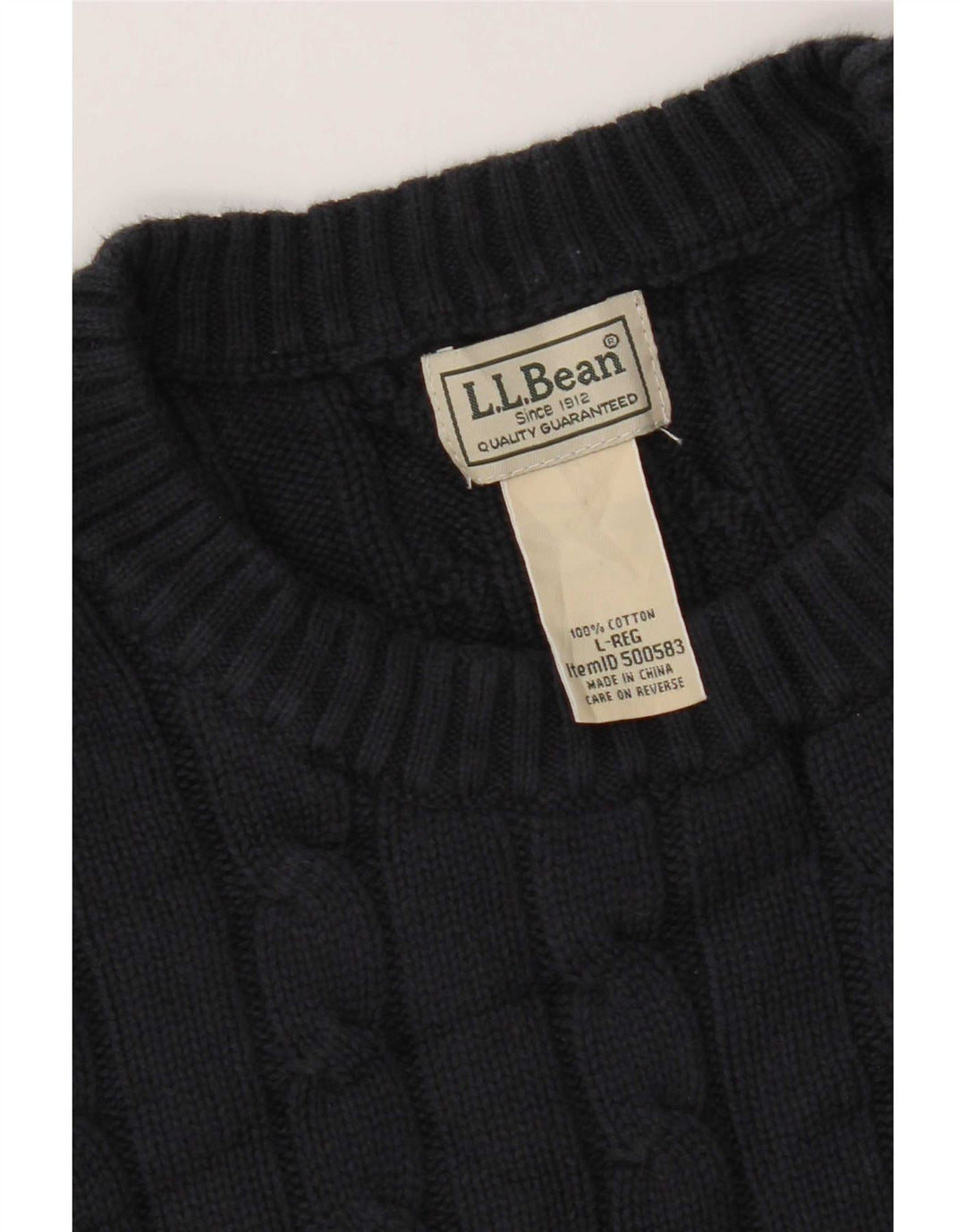L.L.Bean Dame Oversized Crew Neck sweater UK 16 Large Navy Blue