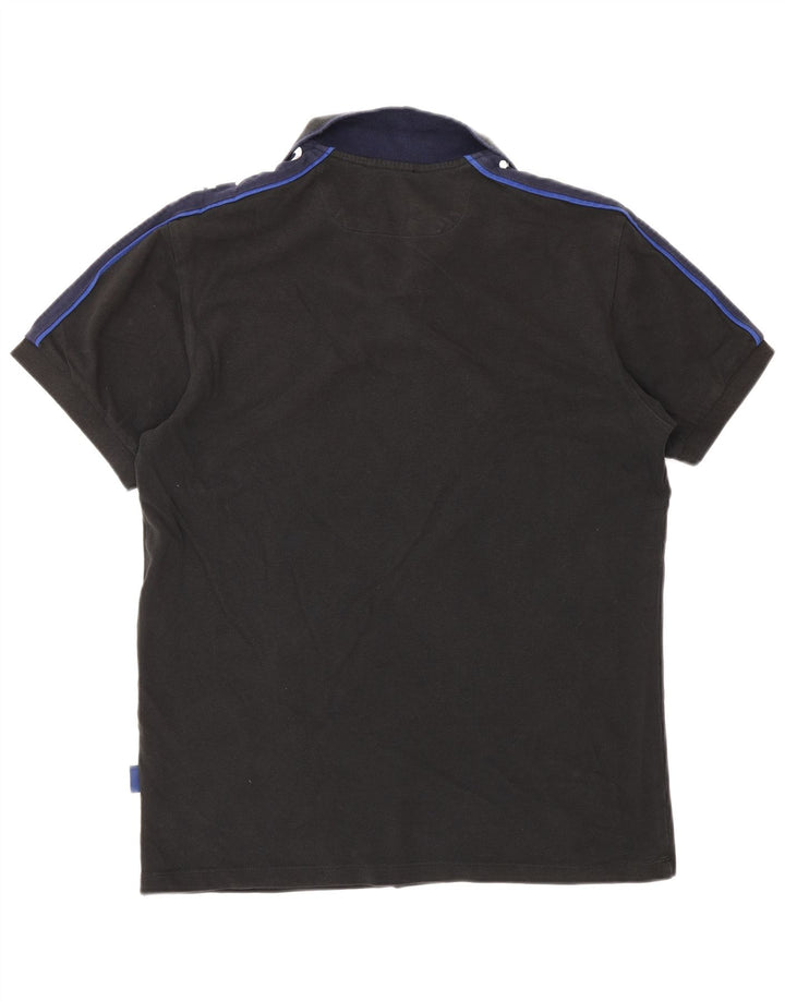 Gas Herre grafisk poloshirt Medium Sort Colourblock Bomuld