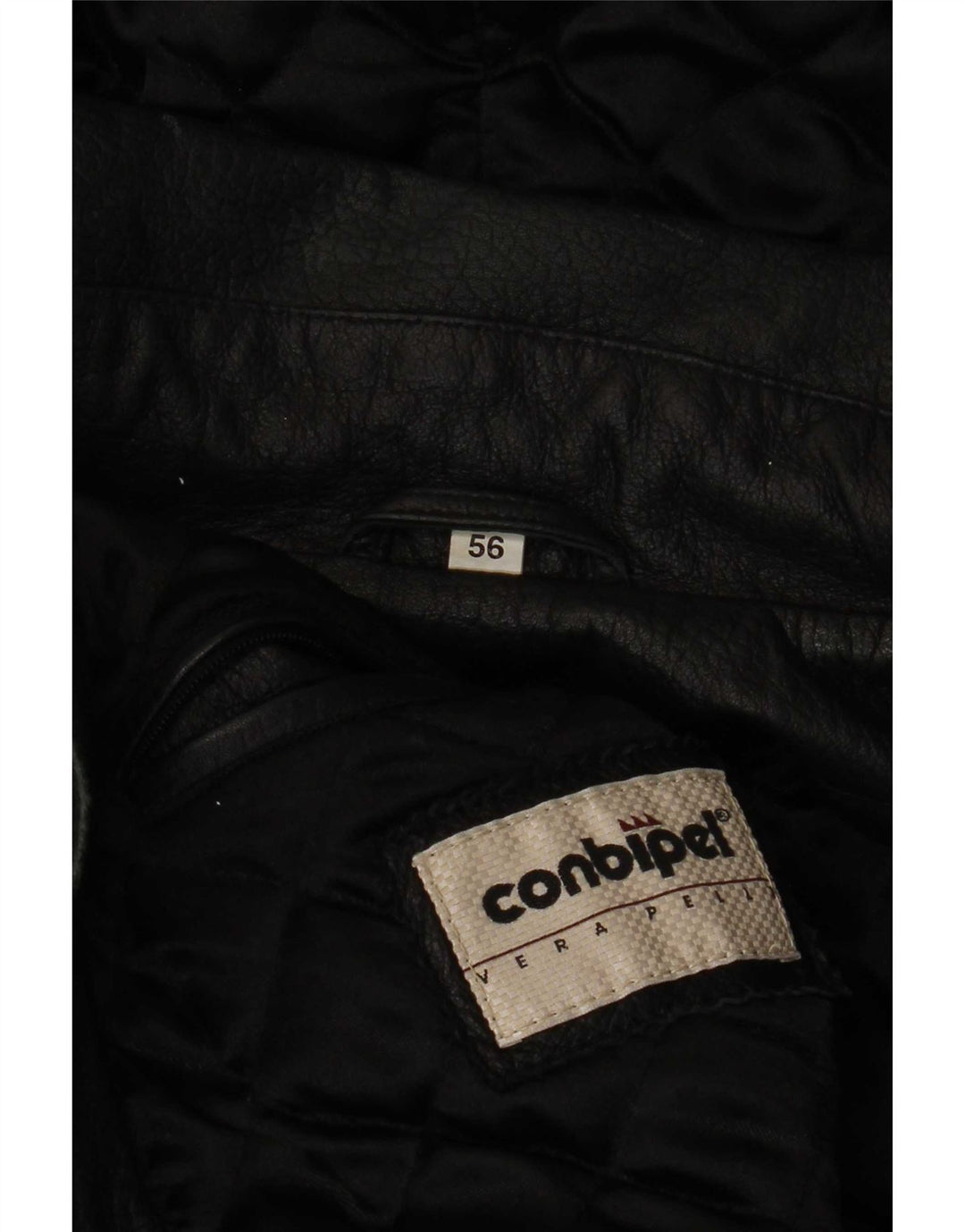 Conbipel Herre Hooded Læder Coat IT 56 2XL Sort