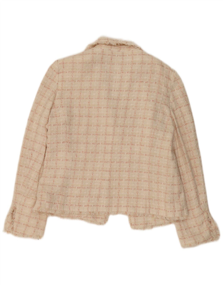 Marks & Spencer Dame Standard Fit Blazer Jacket UK 16 Large Pink Check