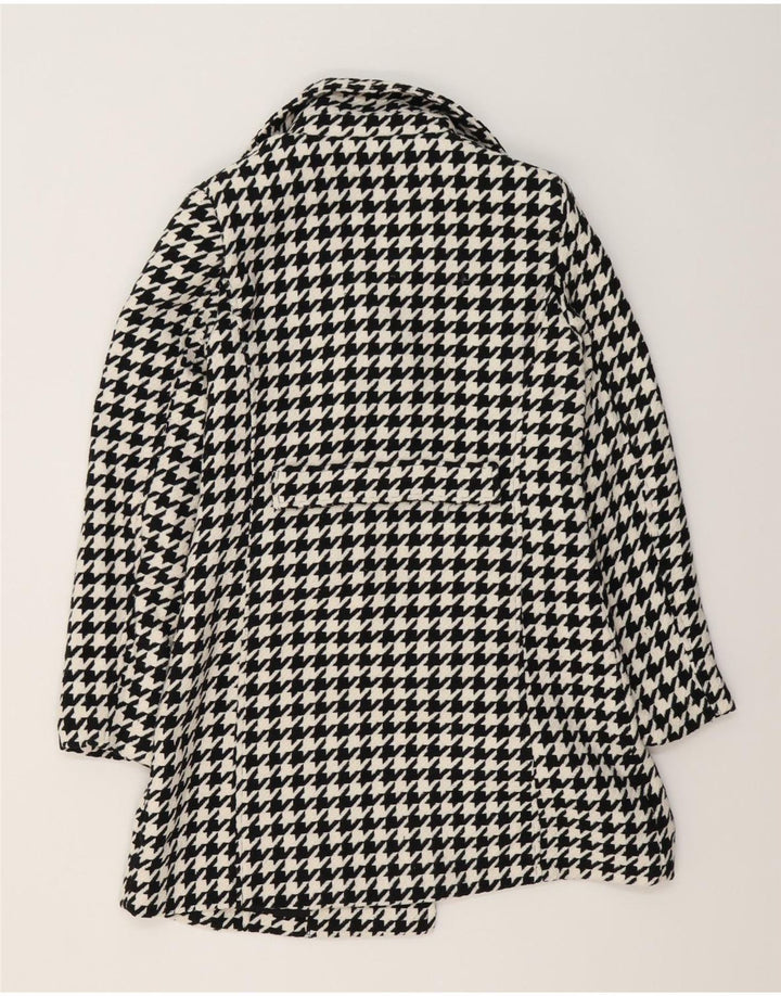 Oasis Dame Dobbeltradet Frakke UK 8 Small Black Houndstooth Polyester