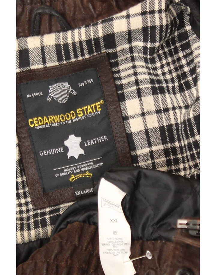 Cedarwood State Læderjakke til mænd UK 44 2XL Brun