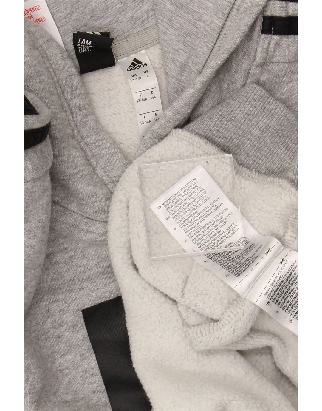 ADIDAS Grafisk hættetrøje til drenge 13-14 år Grå bomuld