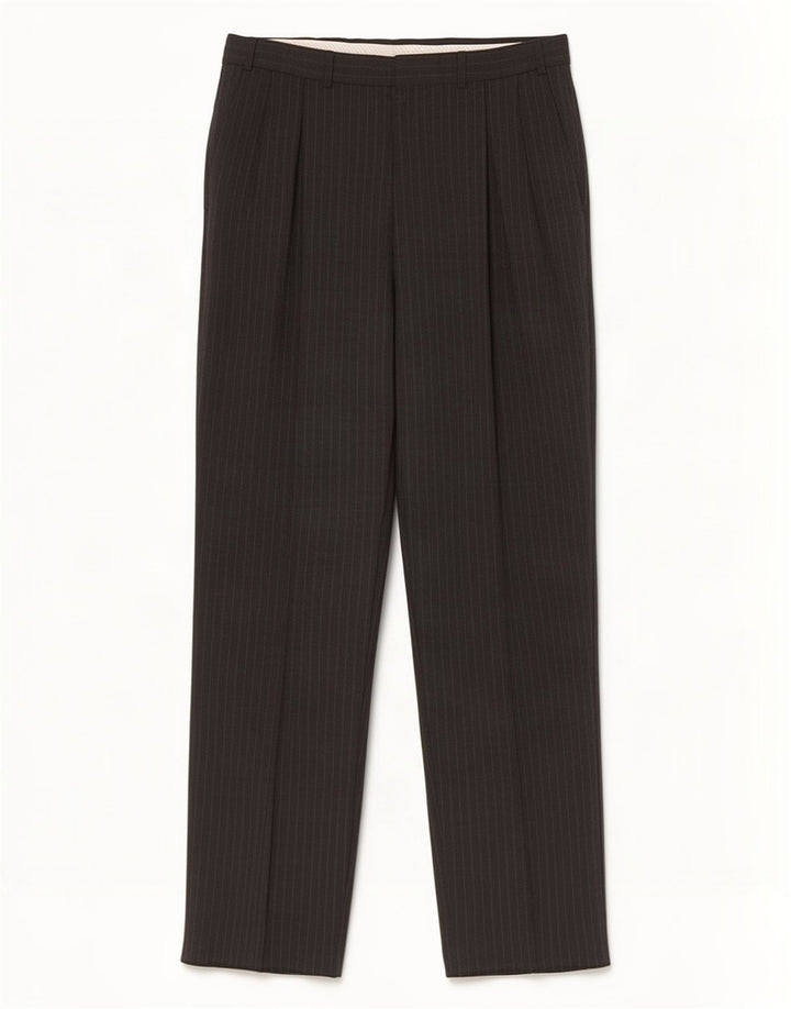 Marks & Spencer Herre Pegged Suit Bukser W36 L33 Grå nålestribet polyester