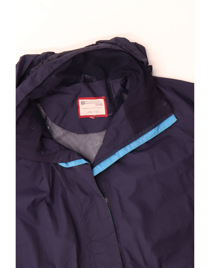 MOUNTAIN WAREHOUSE Dame Regnfrakke med hætte UK 22 3XL Navyblå nylon