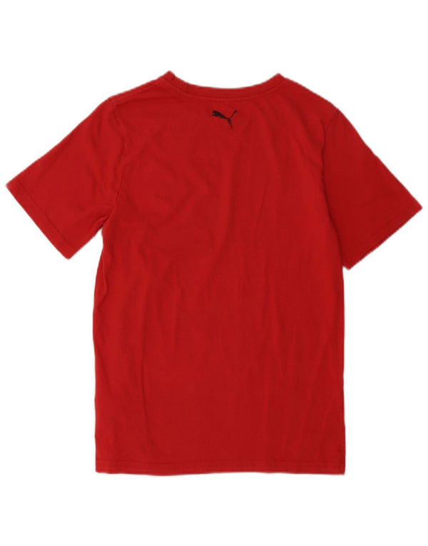 PUMA drenge grafisk t-shirt top 10-11 år medium rød bomuld