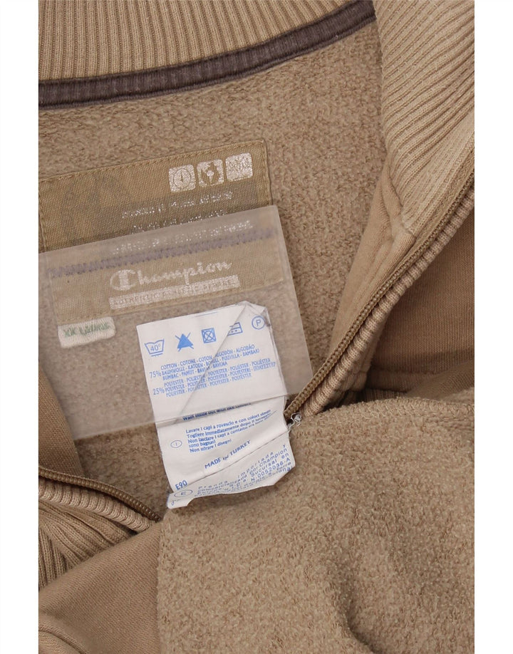 CHAMPION Sweatshirt med lynlås til mænd 2XL beige bomuld