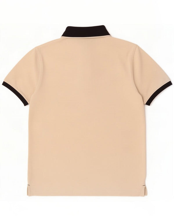 Gattinoni Mens Rugby Polo Shirt Large Beige Cotton
