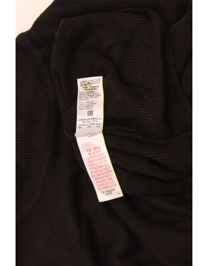 Marks & Spencer Dame Roll Neck Jumper Sweater UK 16 Large Black Acryl