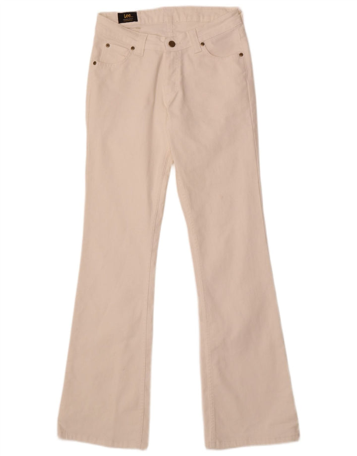 LEE Womens Bootcut Jeans W29 L33 White Cotton