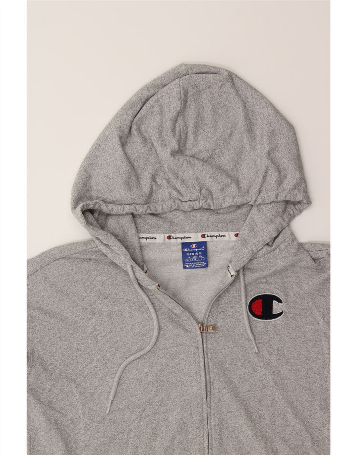 CHAMPION Womens Crop Zip Hoodie Sweater UK 14 Medium Grey Vintage Champion and Second-Hand Champion from Messina Hembry 