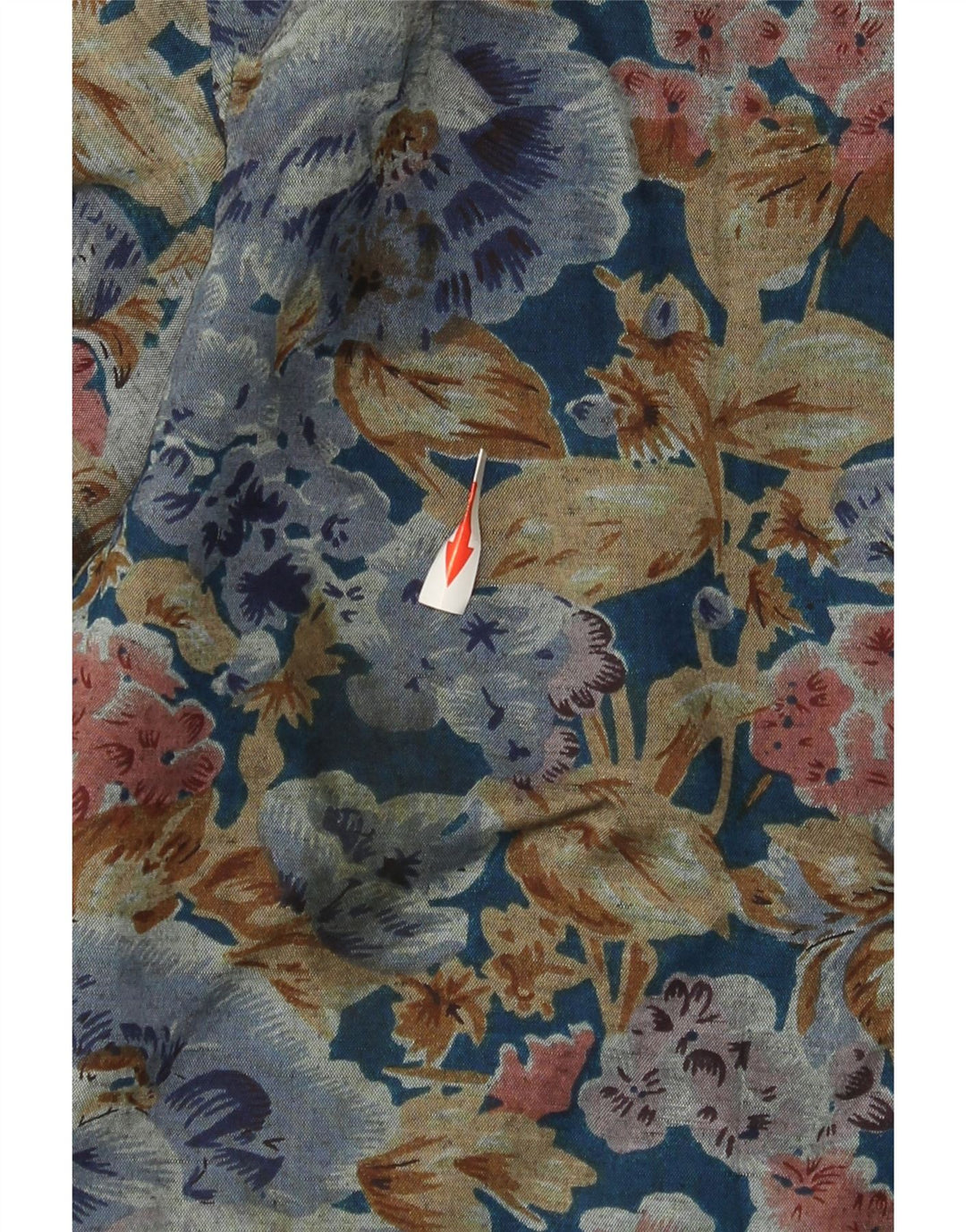 Vintage herre løs pasform skjorte lille flerfarvet blomsterviscose