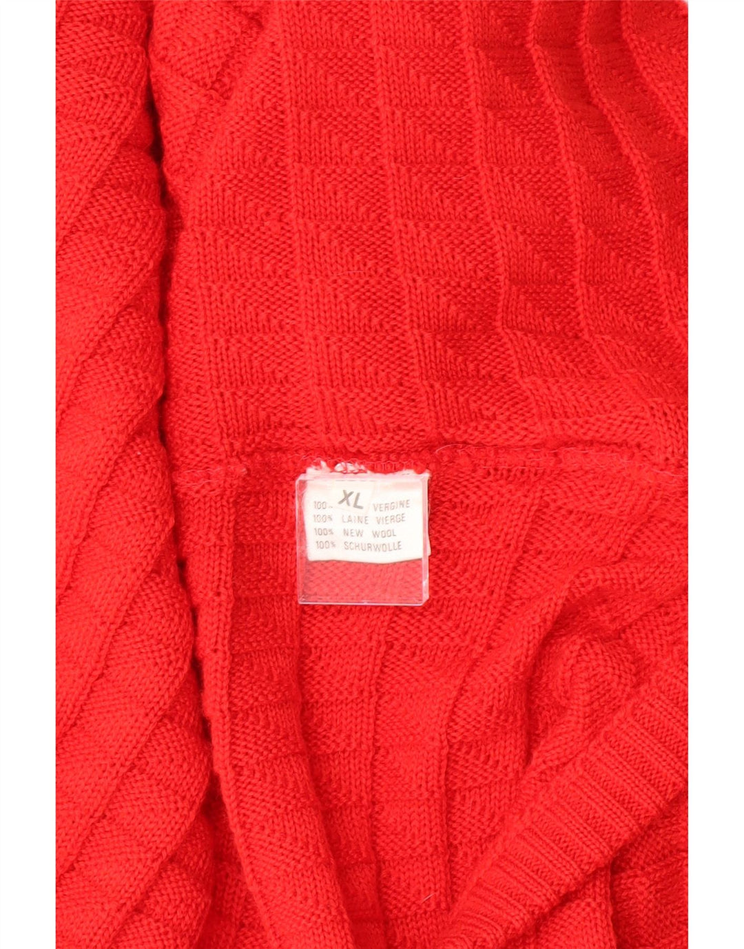VINTAGE Mens V-Neck Jumper Sweater XL Red Virgin Wool