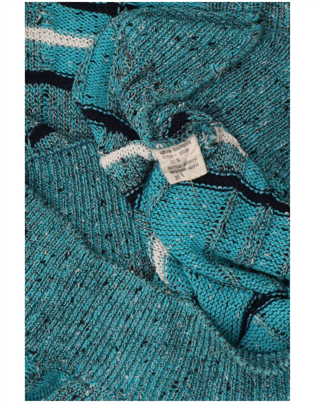 Les Jacquelines Herre Crew Neck Jumper Sweater IT 52 Stor Blå Stribet