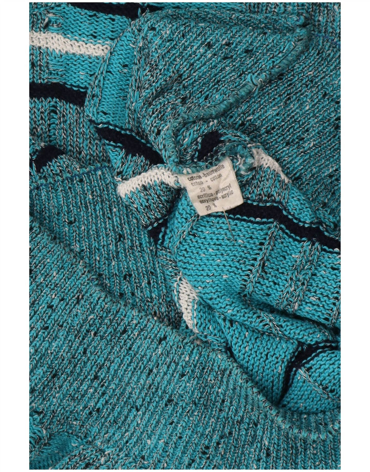 Les Jacquelines Herre Crew Neck Jumper Sweater IT 52 Stor Blå Stribet