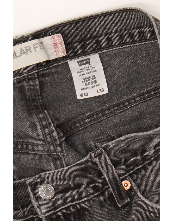 Levi's Herre 505 Regular Fit Straight Jeans W33 L30 Grå Bomuld