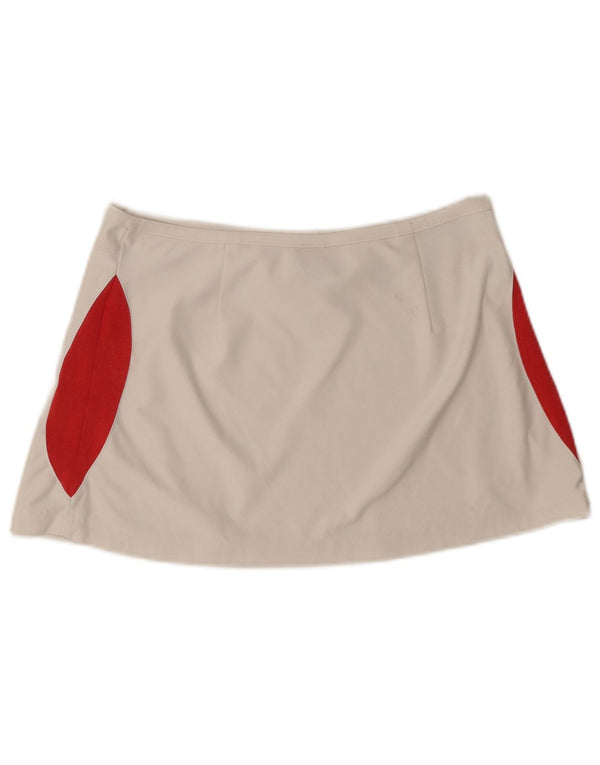 Vintage Womens Tennis Skirt UK 16 Large White Colourblock