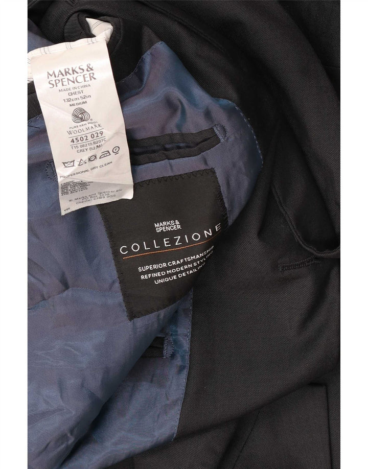Marks & Spencer Herre 3-knaps blazerjakke UK 52 3XL Grå Uld