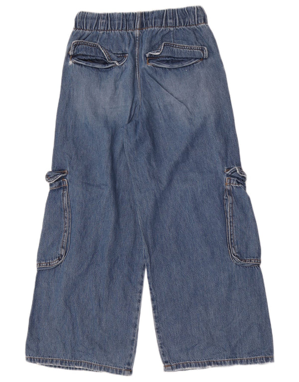 Zara Girls Cargo Wide Leg Jeans 13-14 År B26 L26 Blå