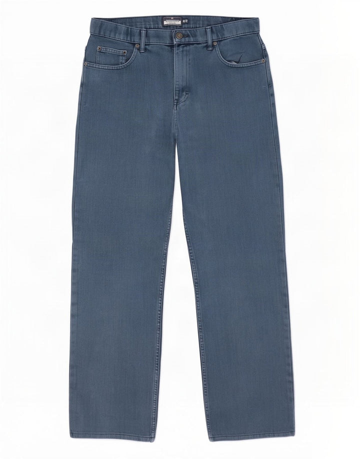 Marks & Spencer Herre Blue Harbor Straight Jeans W34 L31 Navy bomuld
