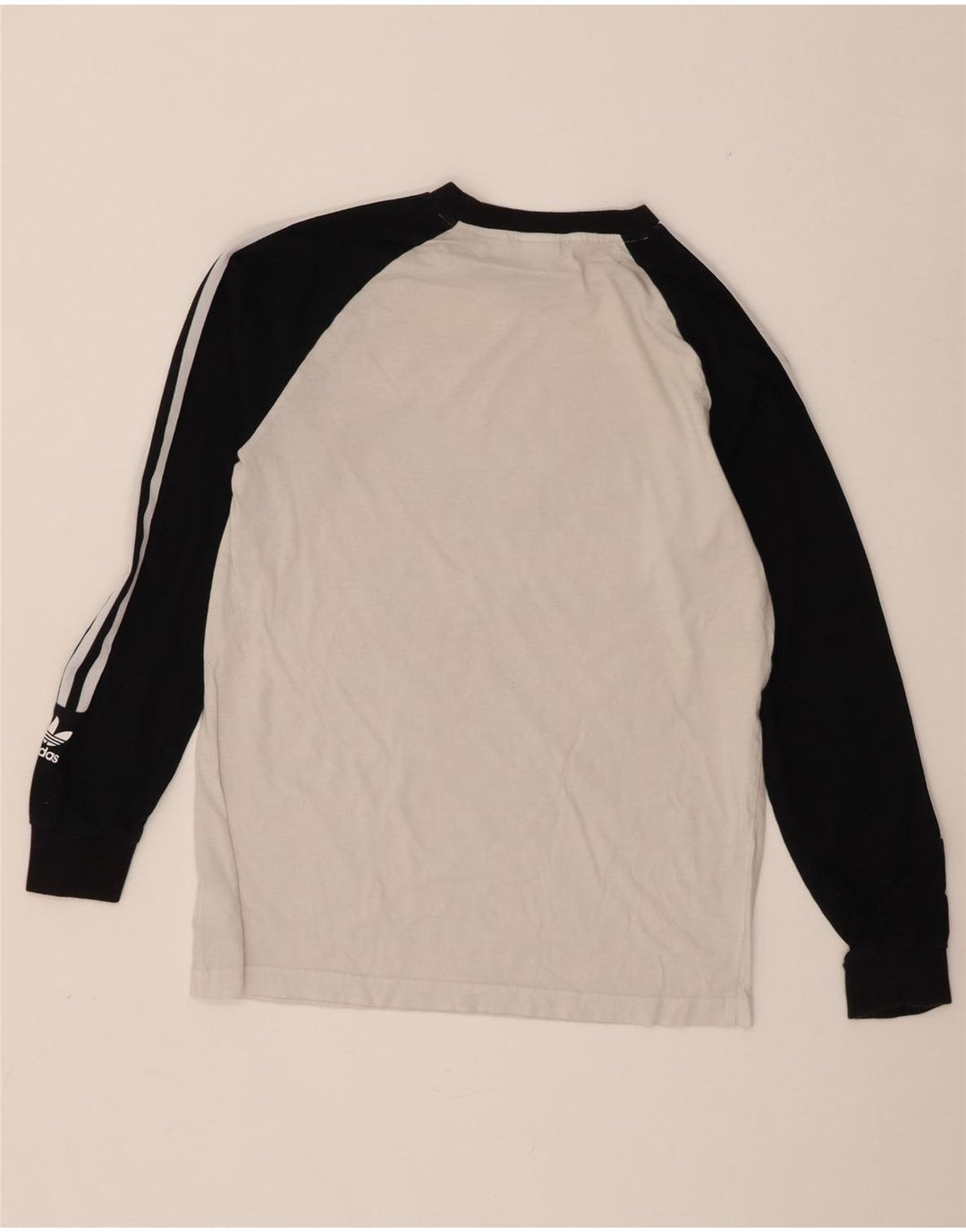 Adidas Herre Grafisk Top Langærmet Medium White Colourblock Bomuld