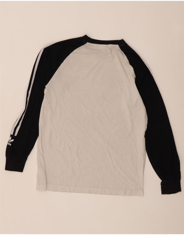 Adidas Herre Grafisk Top Langærmet Medium White Colourblock Bomuld